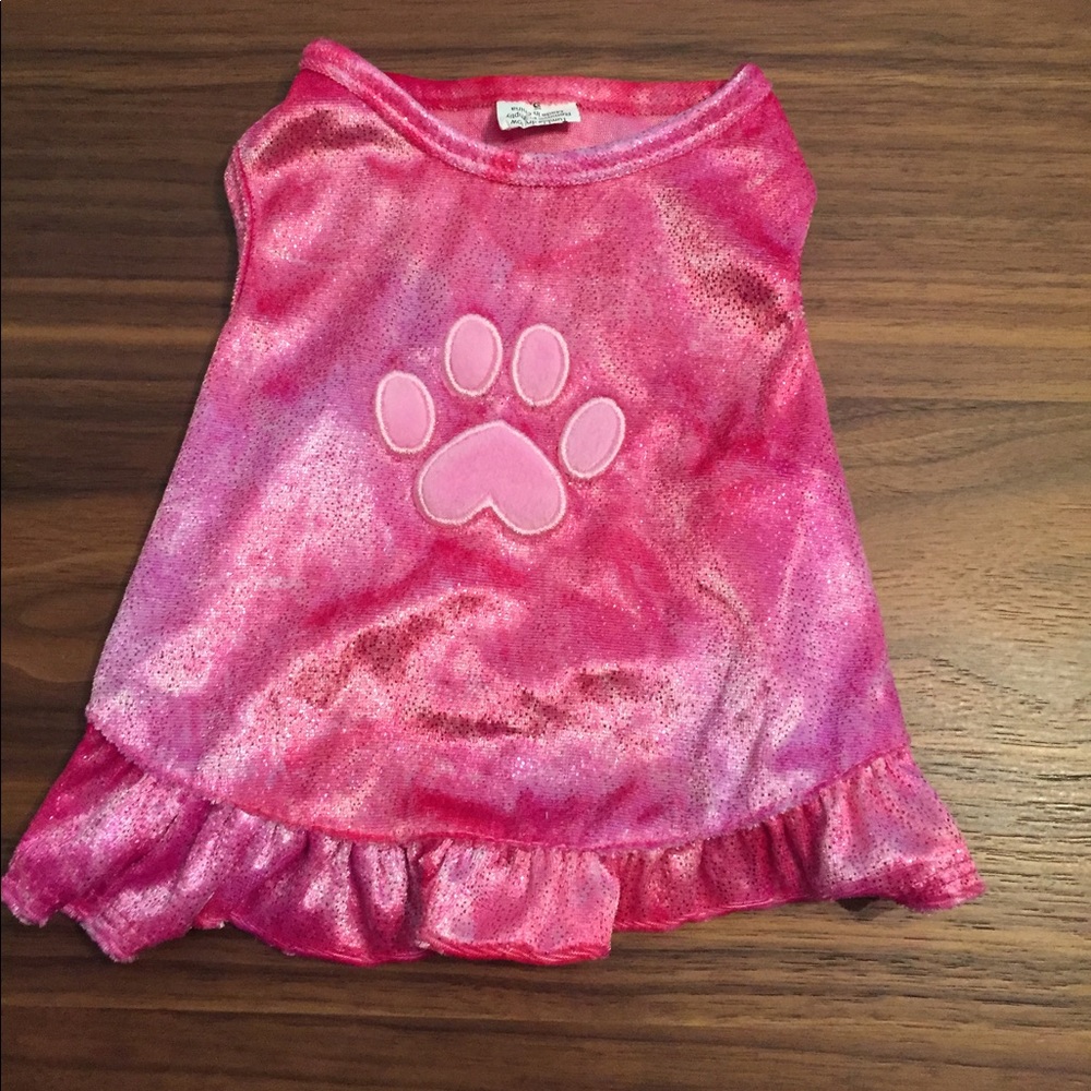 XS pink dog dress